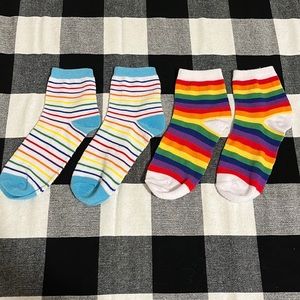 Two Pair of Rainbow Socks.